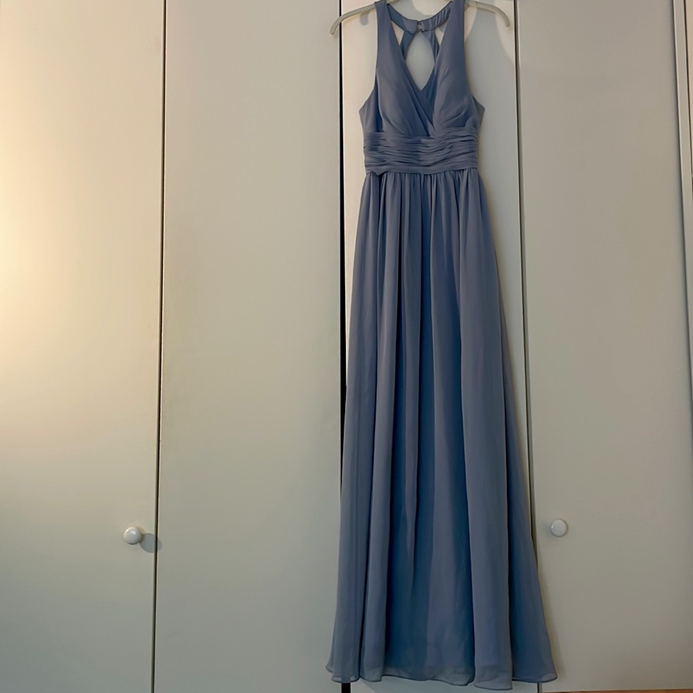 Long blue-grey dress